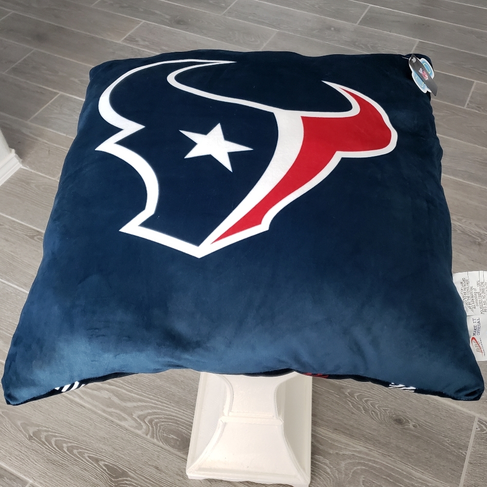 NWT NFL TEXANS PILLOW 24" x 24"